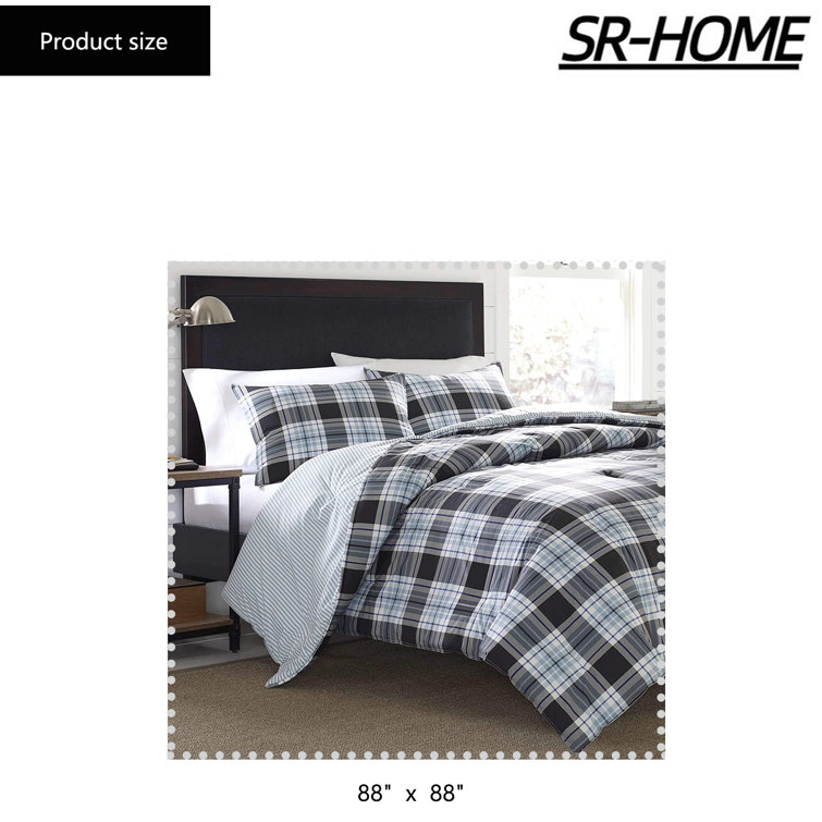 SRHOME Cotton No Plaid Duvet Cover Set Wayfair Canada
